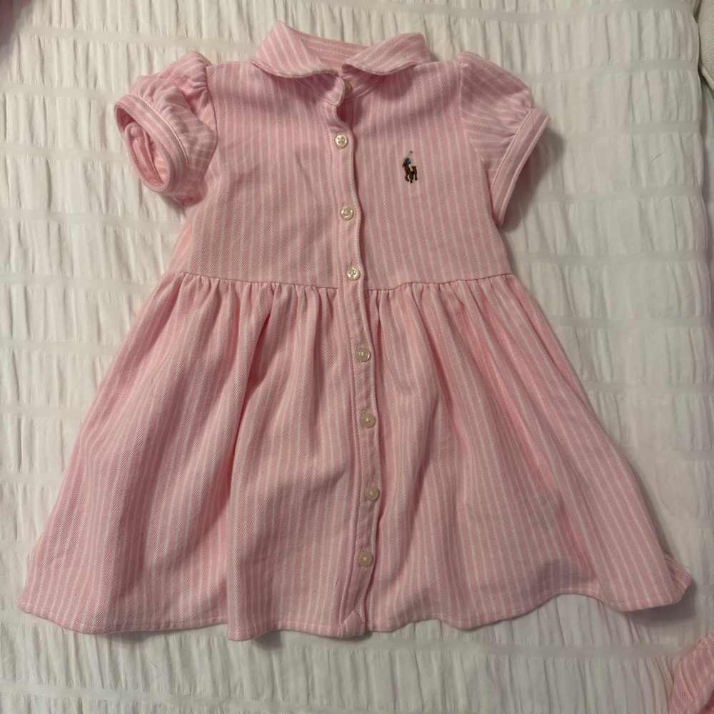 Ralph Lauren Pink Striped Polo Dress